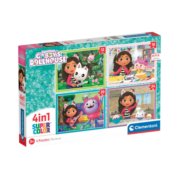Clementoni Παιδικό Παζλ 4 in 1 Super Color DreamWorks Gabby's Dollhouse 12-16-20-24 τμχ