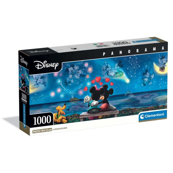 Clementoni Παζλ Panorama High Quality Collection Disney Mickey & Minnie 1000 τμχ - Compact Box