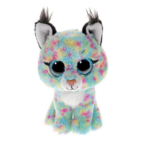 ΤΥ Χνουδωτό Beanie Boos Γατούλα Τιρκουάζ με πολύχρωμες βουλίτσες  15εκ